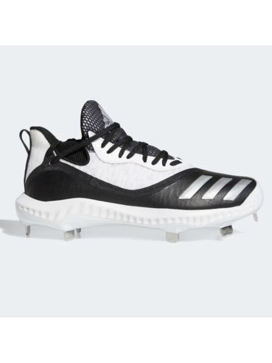 adidas Icon V Bounce Men\'s Iced Out Metal Baseball Cleats Black White EE4131 Siz